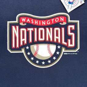 Vintage Washington Nationals Shirt Adult LARGE Blue MLB Baseball Deadstock Y2K