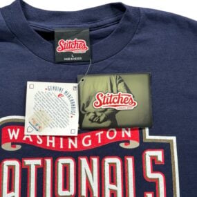 Vintage Washington Nationals Shirt Adult LARGE Blue MLB Baseball Deadstock Y2K