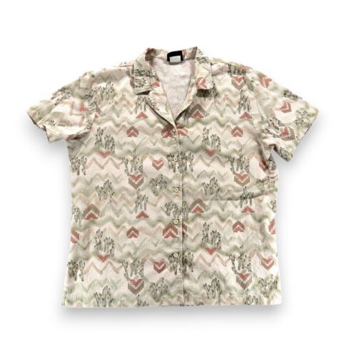 Vintage Roper Shirt Womens 2X Brown Cactus Southwest Camp Five Star USA 90s