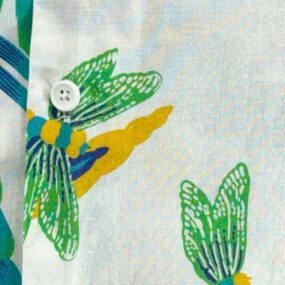 Vintage Mr Witt Hawaiian Shirt Adult LARGE White Parrots Loop Collar USA 80s