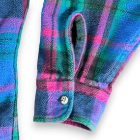 Vintage Gander Mountain Shirt Adult EXTRA LARGE Blue Pink Plaid Flannel USA 90s