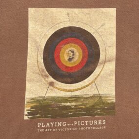 Playing With Pictures Shirt Adult MEDIUM Brown Victorian Photocollage Exhibit
