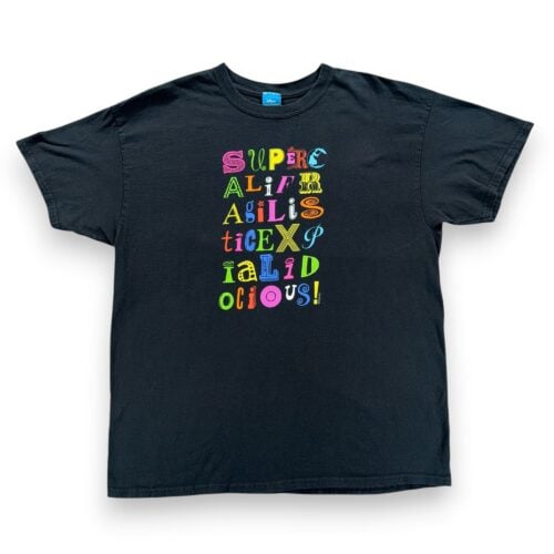 Mary Poppins Shirt Adult EXTRA LARGE Black Supercalifragilisticexpialidocious