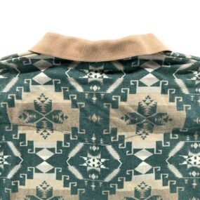 Vintage Roper Polo Shirt Adult MEDIUM Green Aztec Southwest Western Yoke 90s