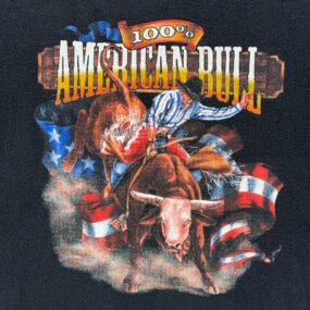 Vintage American Bull Shirt Adult 3XL XXXL Black Rodeo Bull Riding Cowboy Y2K