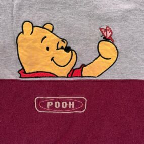 Vintage Winnie Pooh Sweater Adult EXTRA LARGE Red Gray Sweatshirt Disney 90s