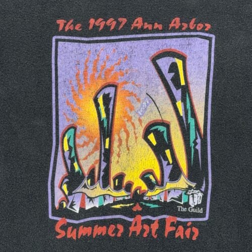 Vintage Ann Arbor Art Fair Shirt Adult LARGE Black 1997 Summer Michigan 90s-2 Vintage Ann Arbor Art Fair Shirt Adult LARGE Black 1997 Summer Michigan 90s