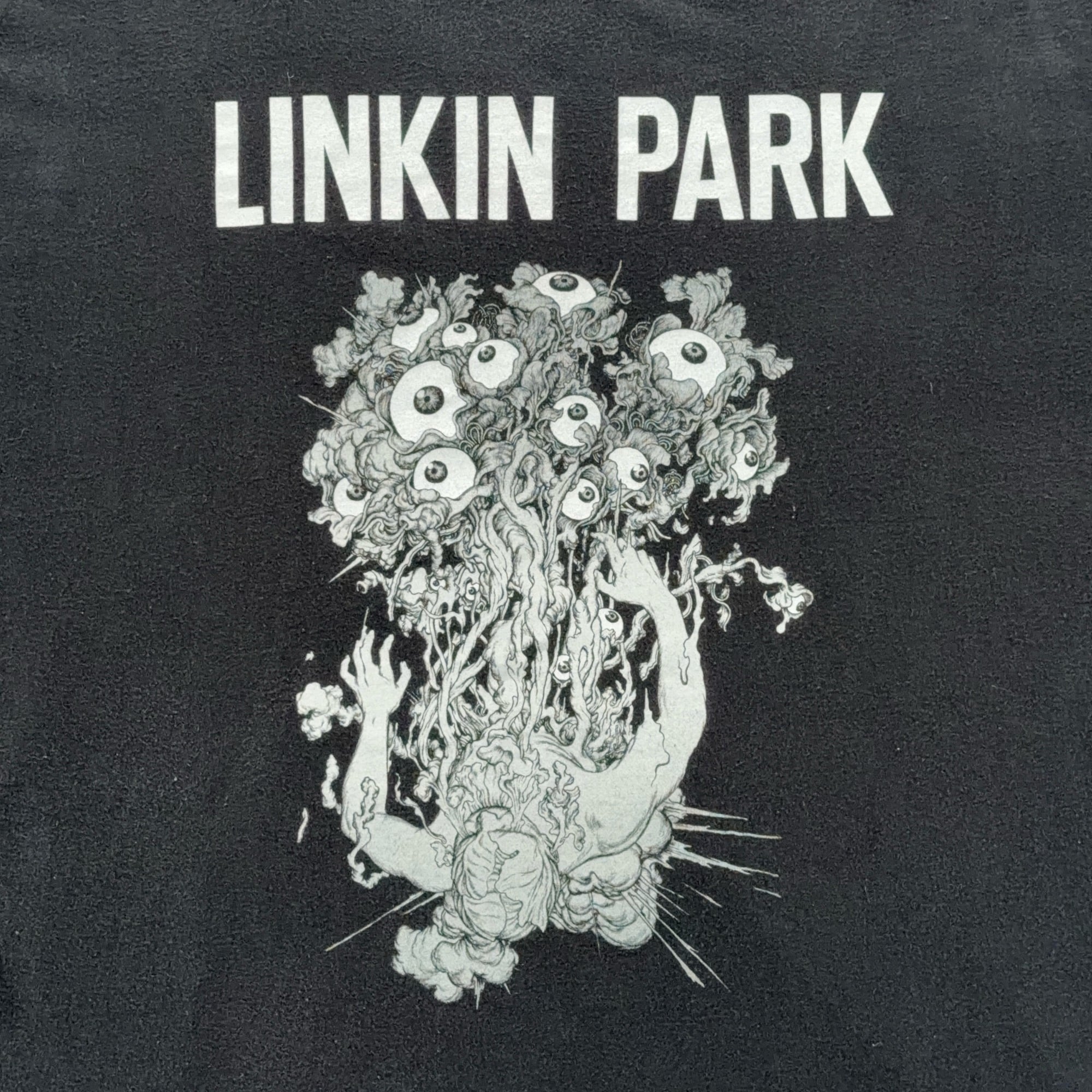 Linkin Park Shirt Adult 2XL XXL Black Band Tee Eyeball Guts Graphic Nu Metal Y2K-2 Linkin Park Shirt Adult 2XL XXL Black Band Tee Eyeball Guts Graphic Nu Metal Y2K