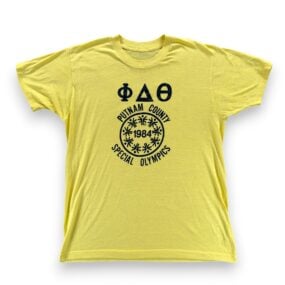 Vintage Special Olympics Shirt Adult MEDIUM Yellow Phi Delta Theta 1984 80s