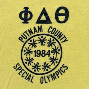 Vintage Special Olympics Shirt Adult MEDIUM Yellow Phi Delta Theta 1984 80s