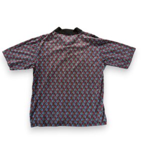 Vintage Slazenger Polo Shirt Adult LARGE Black Red AllOver Paisley Golf 90s