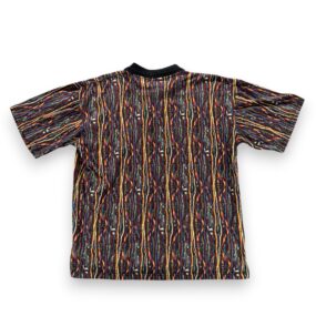 Vintage Bachrach Polo Shirt Adult EXTRA LARGE Black Red Biggie Style Striped 90s