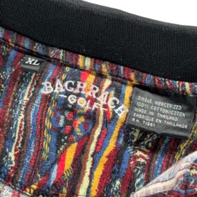 Vintage Bachrach Polo Shirt Adult EXTRA LARGE Black Red Biggie Style Striped 90s
