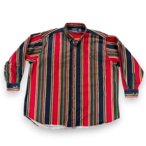 Vintage Santana Shirt Adult 3XL XXXL Red Blue Green Striped Button Down Bold 90s