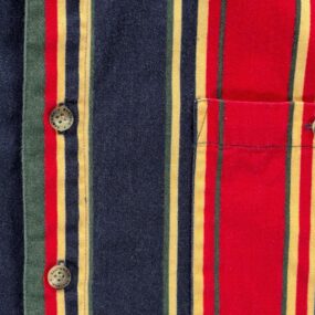 Vintage Santana Shirt Adult 3XL XXXL Red Blue Green Striped Button Down Bold 90s