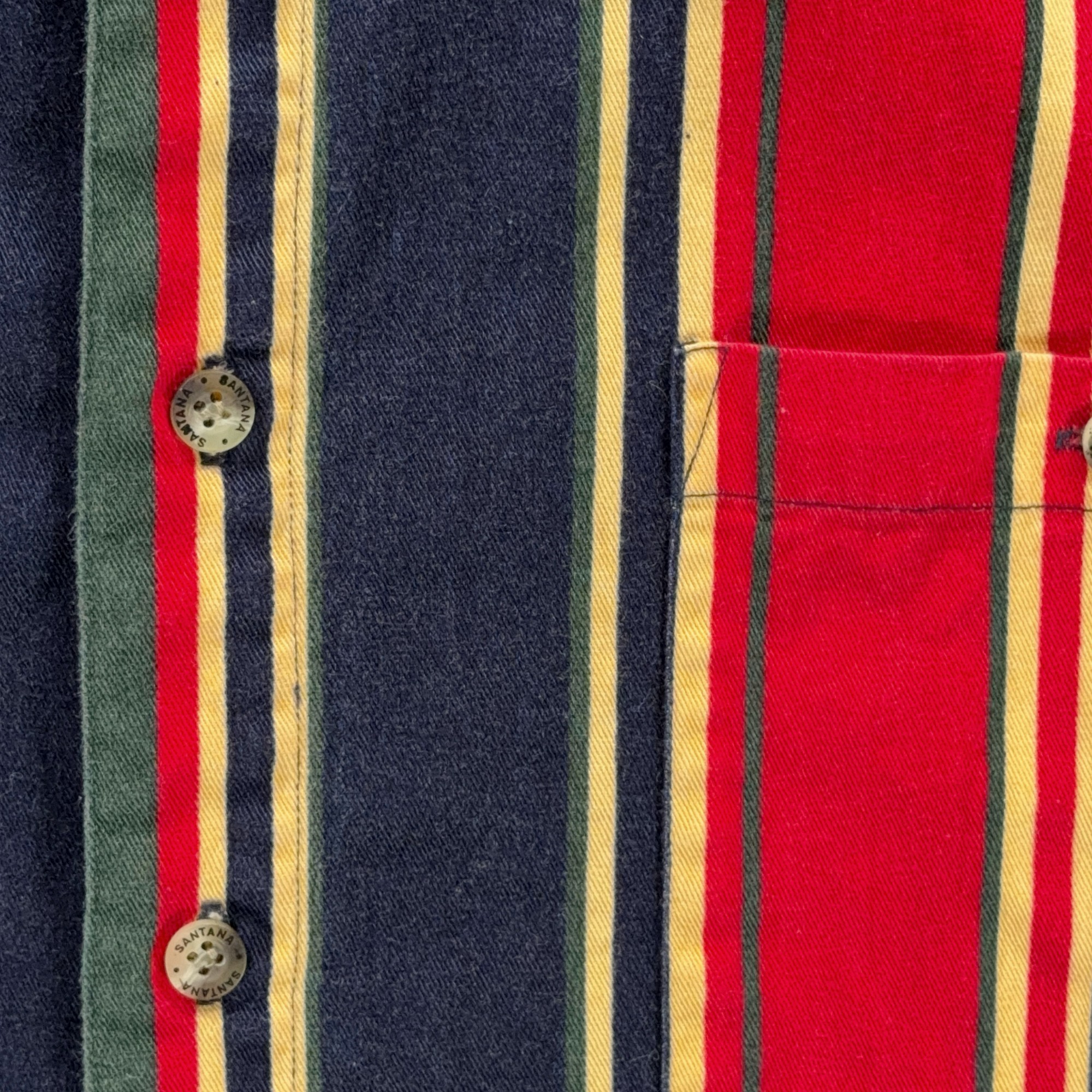 Vintage Santana Shirt Adult 3XL XXXL Red Blue Green Striped Button Down Bold 90s-4 Vintage Santana Shirt Adult 3XL XXXL Red Blue Green Striped Button Down Bold 90s