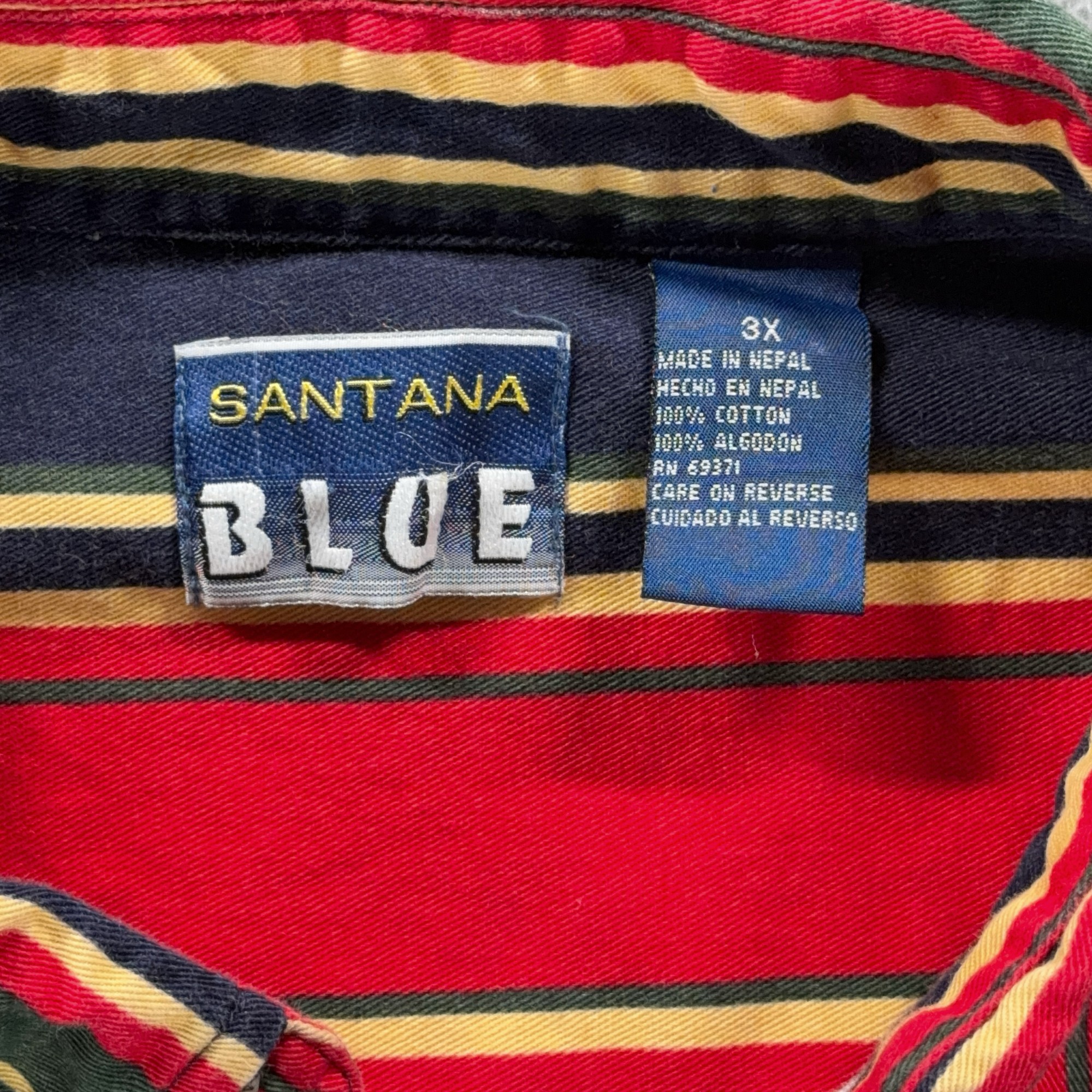 Vintage Santana Shirt Adult 3XL XXXL Red Blue Green Striped Button Down Bold 90s-5 Vintage Santana Shirt Adult 3XL XXXL Red Blue Green Striped Button Down Bold 90s