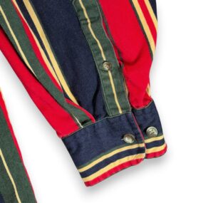 Vintage Santana Shirt Adult 3XL XXXL Red Blue Green Striped Button Down Bold 90s