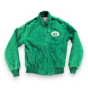 Vintage Corduroy Bomber Jacket Adult MEDIUM Green CCS Patch Workwear USA 80s