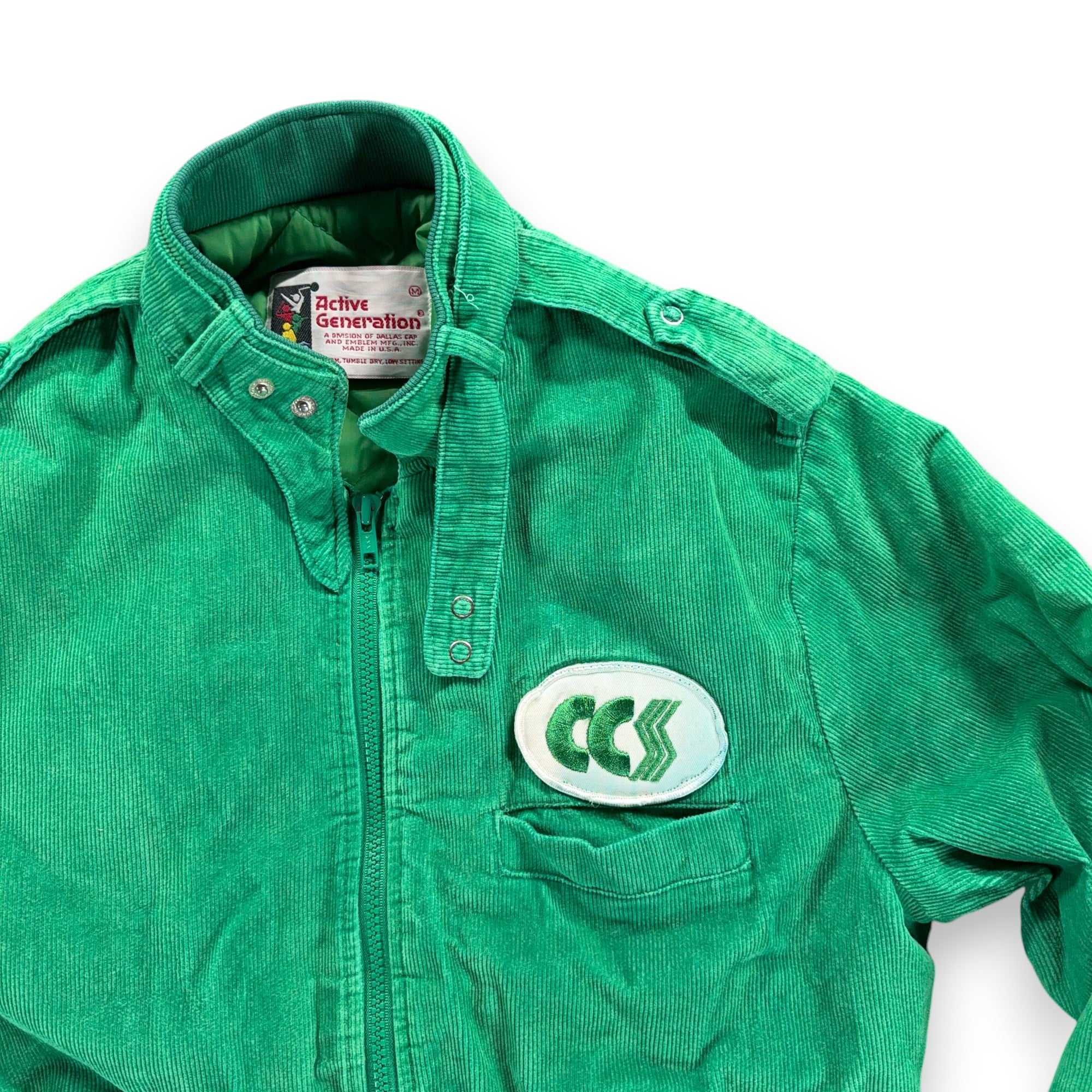 Vintage Corduroy Bomber Jacket Adult MEDIUM Green CCS Patch Workwear USA 80s-2 Vintage Corduroy Bomber Jacket Adult MEDIUM Green CCS Patch Workwear USA 80s