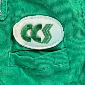 Vintage Corduroy Bomber Jacket Adult MEDIUM Green CCS Patch Workwear USA 80s