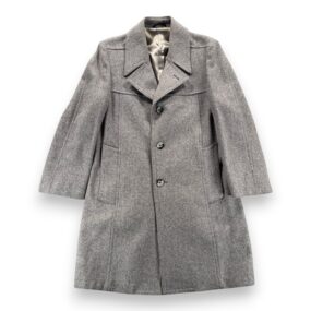 Vintage Grais Coat Mens 38 Gray Wool Overcoat Topcoat Woolmark Lined USA 70s