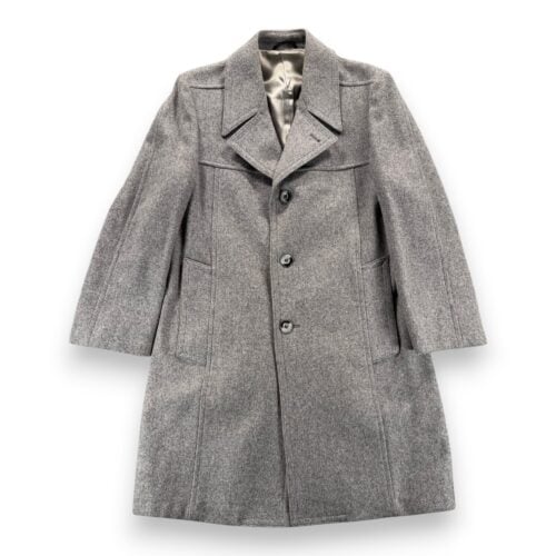 Vintage Grais Coat Mens 38 Gray Wool Overcoat Topcoat Woolmark Lined USA 70s