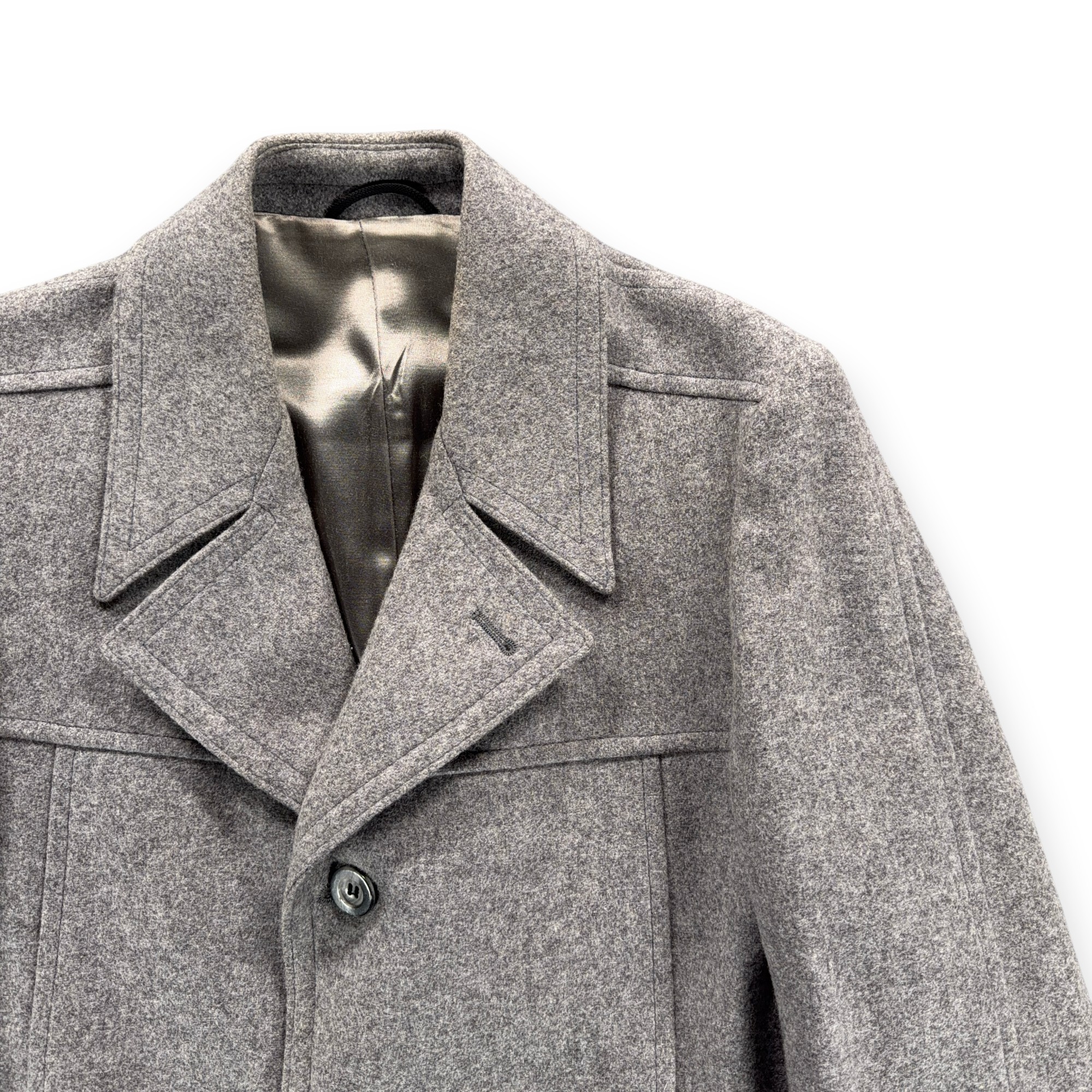 Vintage Grais Coat Mens 38 Gray Wool Overcoat Topcoat Woolmark Lined USA 70s-2 Vintage Grais Coat Mens 38 Gray Wool Overcoat Topcoat Woolmark Lined USA 70s