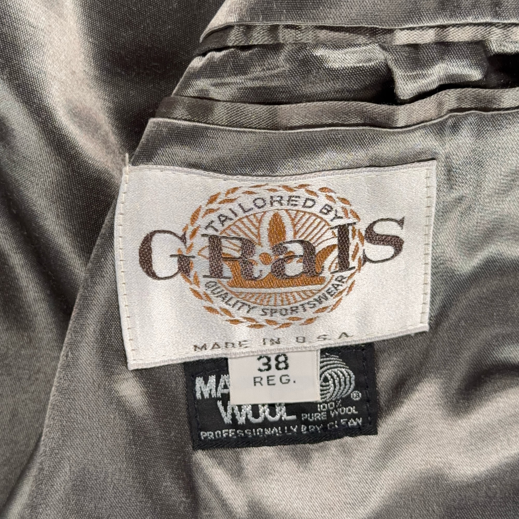 Vintage Grais Coat Mens 38 Gray Wool Overcoat Topcoat Woolmark Lined USA 70s-5 Vintage Grais Coat Mens 38 Gray Wool Overcoat Topcoat Woolmark Lined USA 70s