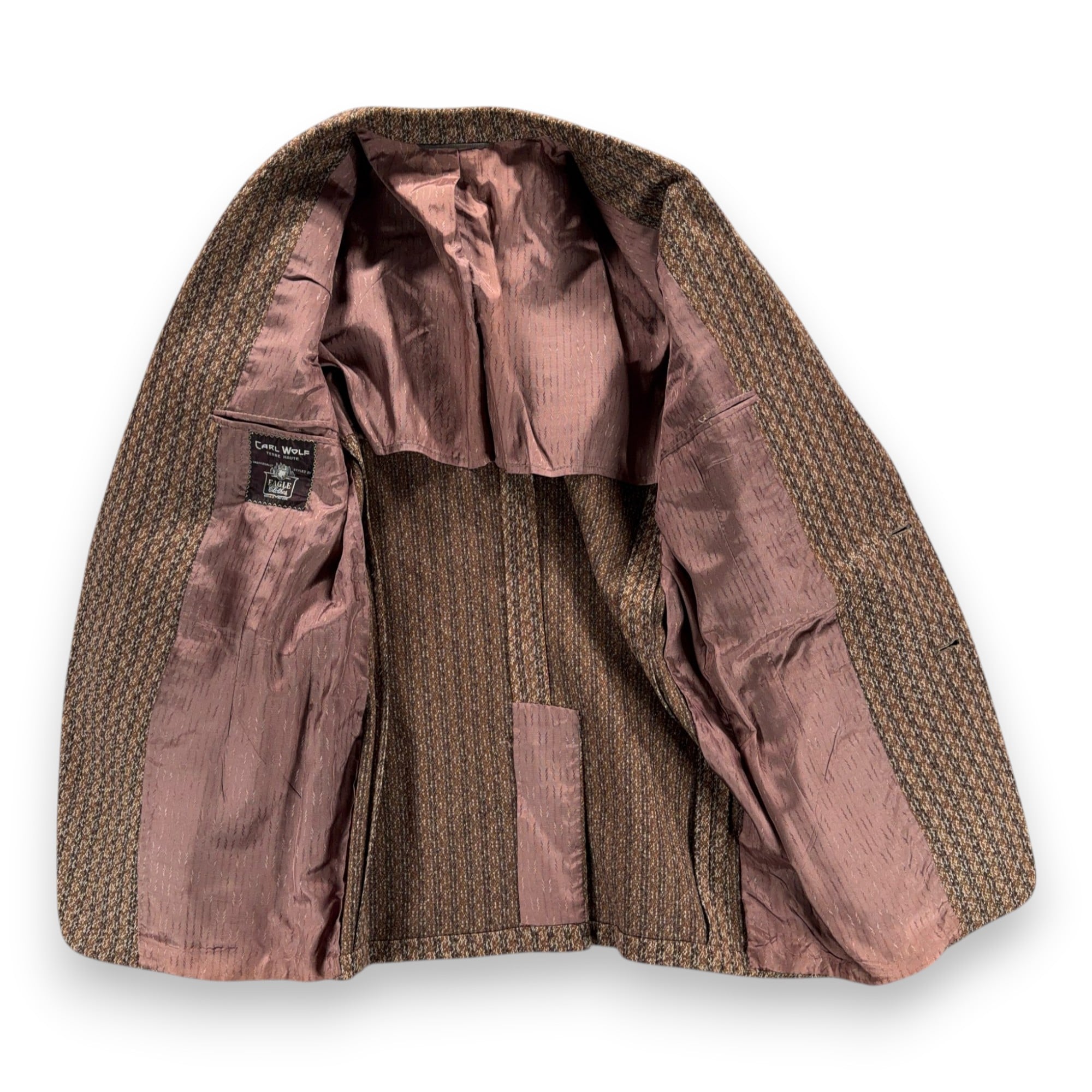 Vintage Eagle Clothes Jacket Mens 40 Brown Blazer Sport Coat Union Tweed USA 60s-4 Vintage Eagle Clothes Jacket Mens 40 Brown Blazer Sport Coat Union Tweed USA 60s