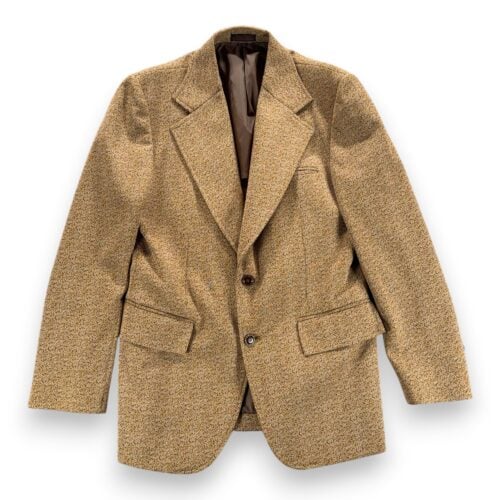 Vintage Sir Walter Jacket Mens 40 Brown Blazer University Double Knit Fleck 70s