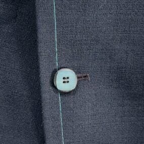 Vintage Jacket Mens 38 Blue Blazer Contrast Stitch Patch Pocket Disco USA 70s