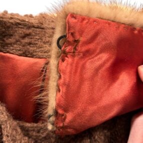 Vintage Coronet Coat Womens MEDIUM Brown Swing Fur Collar Boucle Union USA 60s