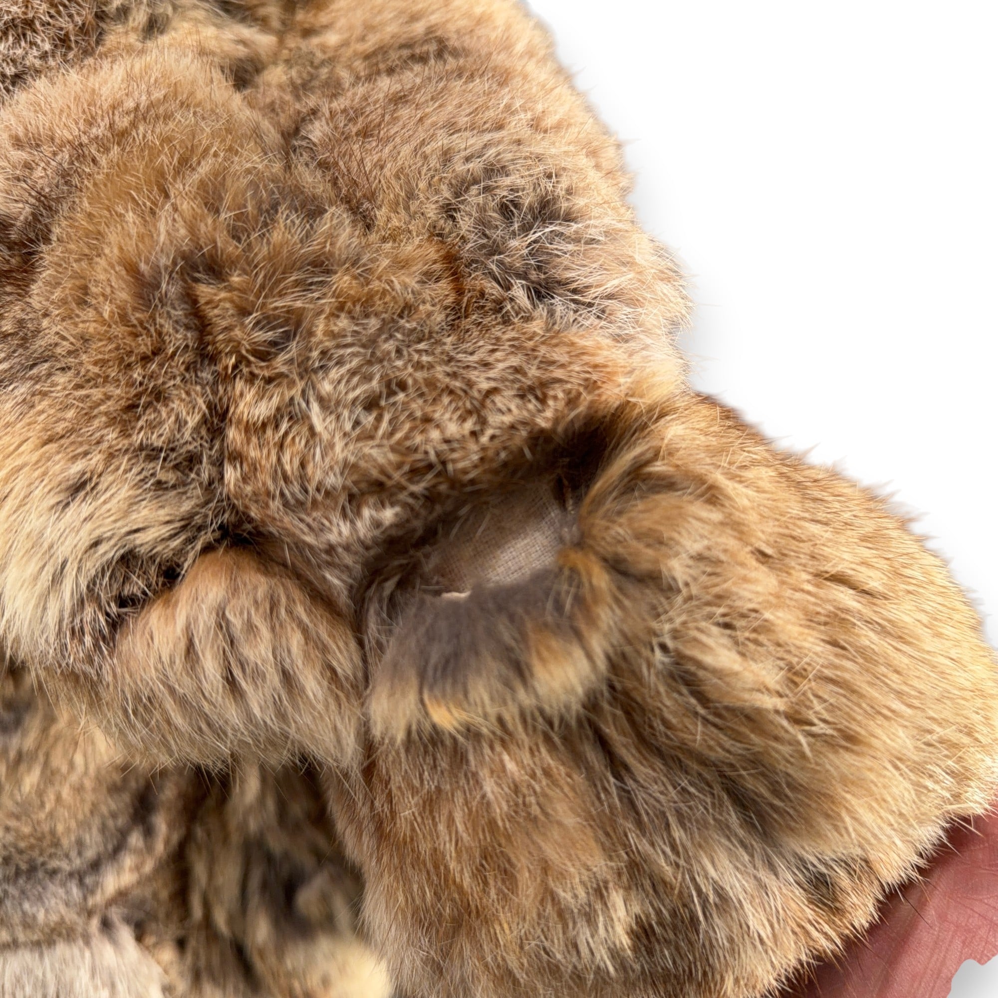 Vintage Fur Coat Womens MEDIUM Brown Gray Rabbit Dyed Patchwork Jacket Glam 80s-12 Vintage Fur Coat Womens MEDIUM Brown Gray Rabbit Dyed Patchwork Jacket Glam 80s