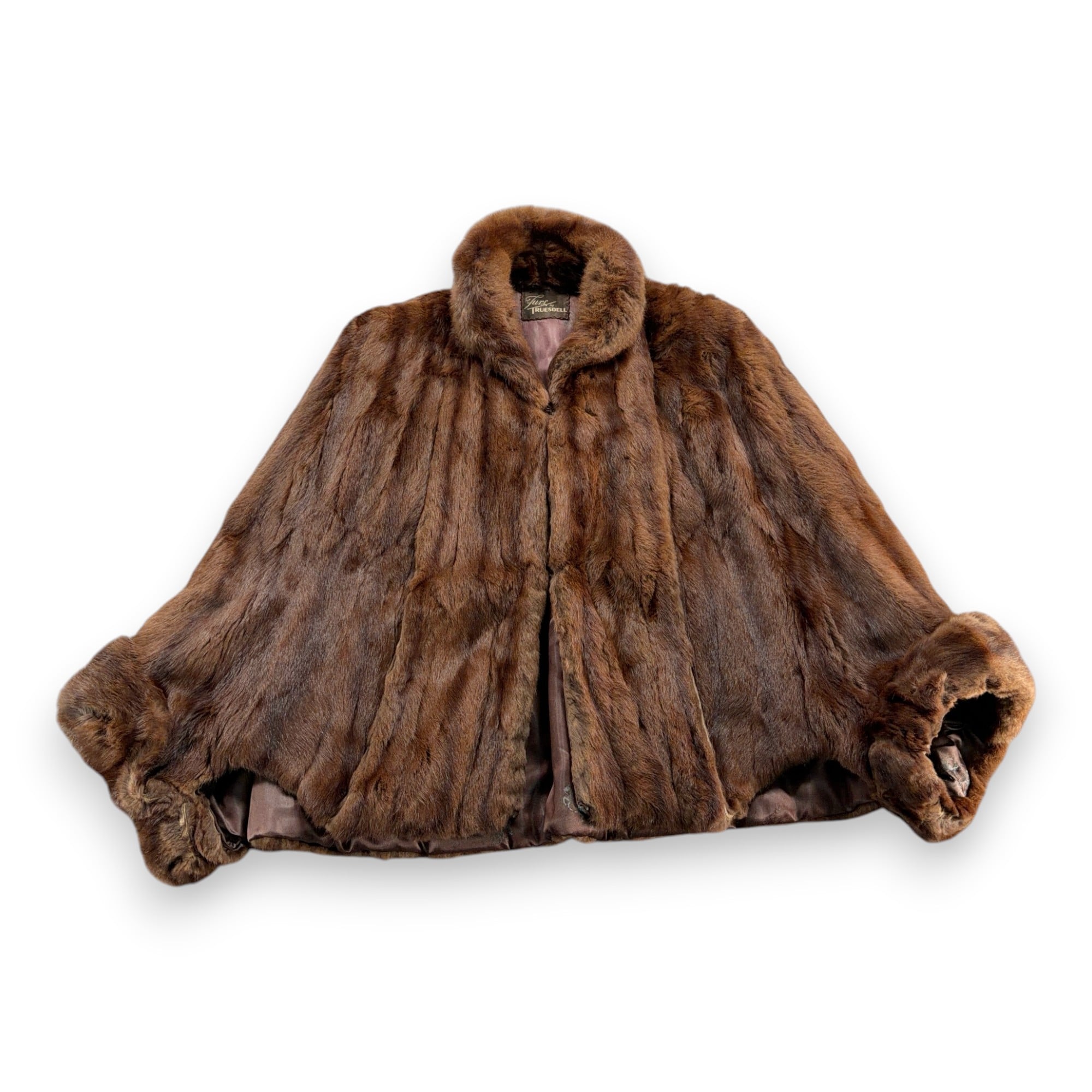 Vintage Truesdell Fur Dolman Womens LARGE Brown Fur Batwing Cape Jacket USA 40s-1 Vintage Truesdell Fur Dolman Womens LARGE Brown Fur Batwing Cape Jacket USA 40s