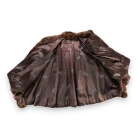 Vintage Truesdell Fur Dolman Womens LARGE Brown Fur Batwing Cape Jacket USA 40s