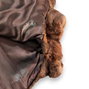 Vintage Truesdell Fur Dolman Womens LARGE Brown Fur Batwing Cape Jacket USA 40s