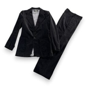 Vintage Paul Boye Suit Mens 36 28x33 Pants Black Cotton Velvet Blazer 2pc 80s