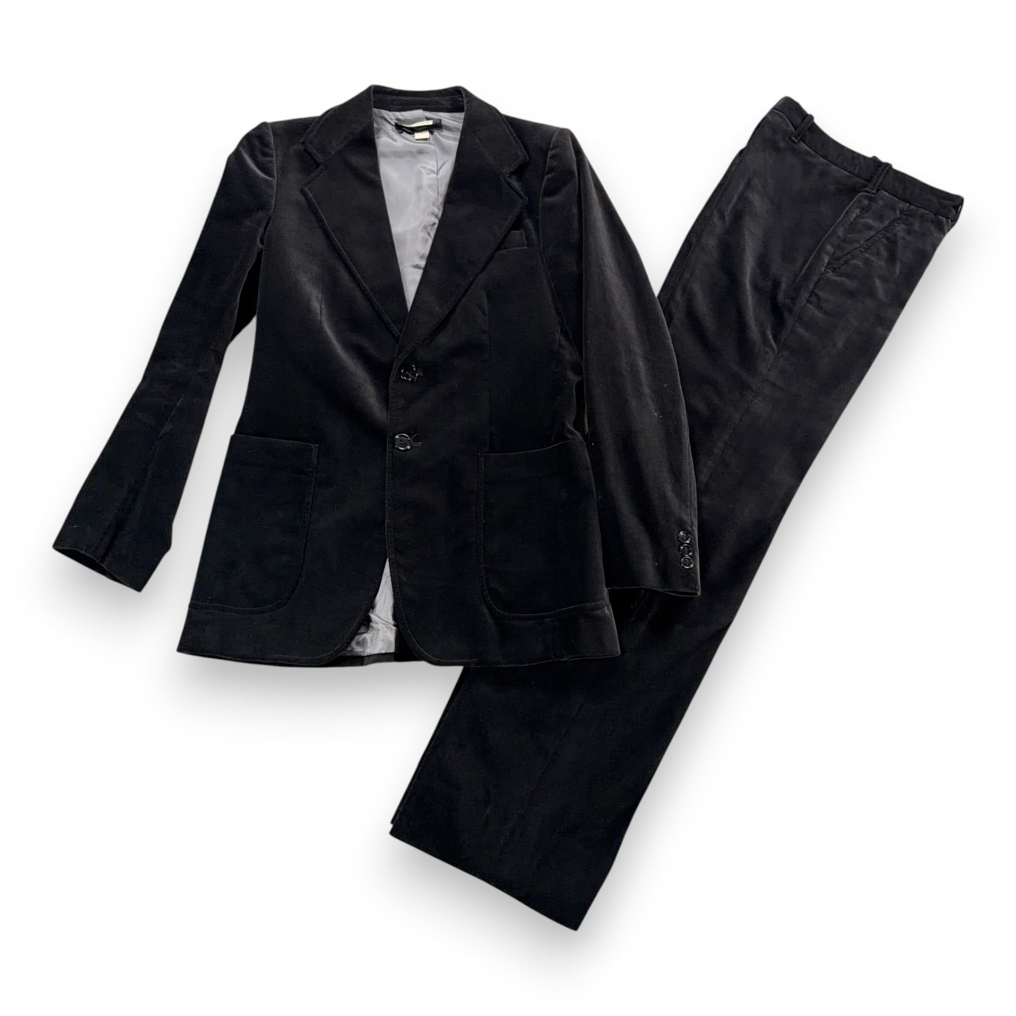 Vintage Paul Boye Suit Mens 36 28x33 Pants Black Cotton Velvet Blazer 2pc 80s-1 Vintage Paul Boye Suit Mens 36 28x33 Pants Black Cotton Velvet Blazer 2pc 80s