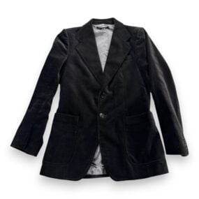 Vintage Paul Boye Suit Mens 36 28x33 Pants Black Cotton Velvet Blazer 2pc 80s