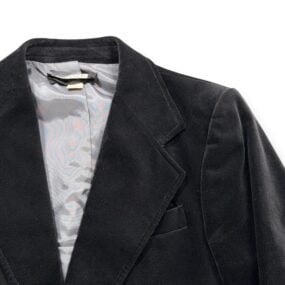 Vintage Paul Boye Suit Mens 36 28x33 Pants Black Cotton Velvet Blazer 2pc 80s