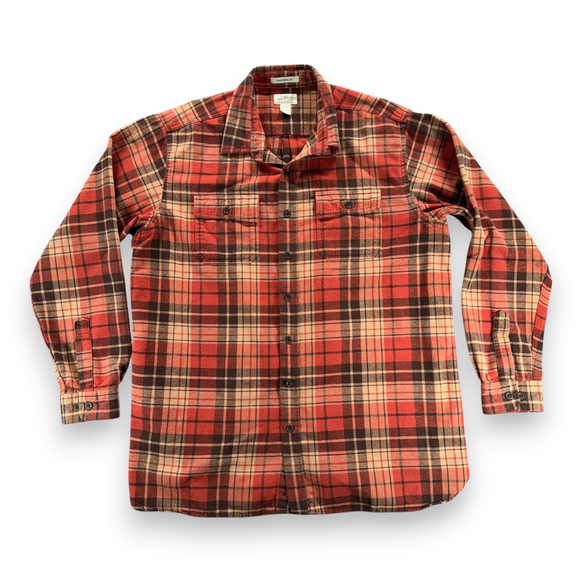 LL Bean Shirt Adult 2XL XXL Tall Red Plaid Chamois Flannel Traditional Fit-1 LL Bean Shirt Adult 2XL XXL Tall Red Plaid Chamois Flannel Traditional Fit