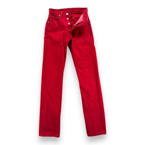 Vintage Levis 501 Jeans Womens 24x32 Red Straight Leg Denim Button Fly USA 90s