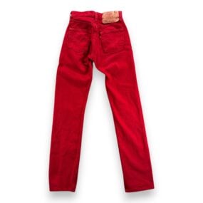 Vintage Levis 501 Jeans Womens 24x32 Red Straight Leg Denim Button Fly USA 90s