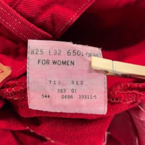 Vintage Levis 501 Jeans Womens 24x32 Red Straight Leg Denim Button Fly USA 90s