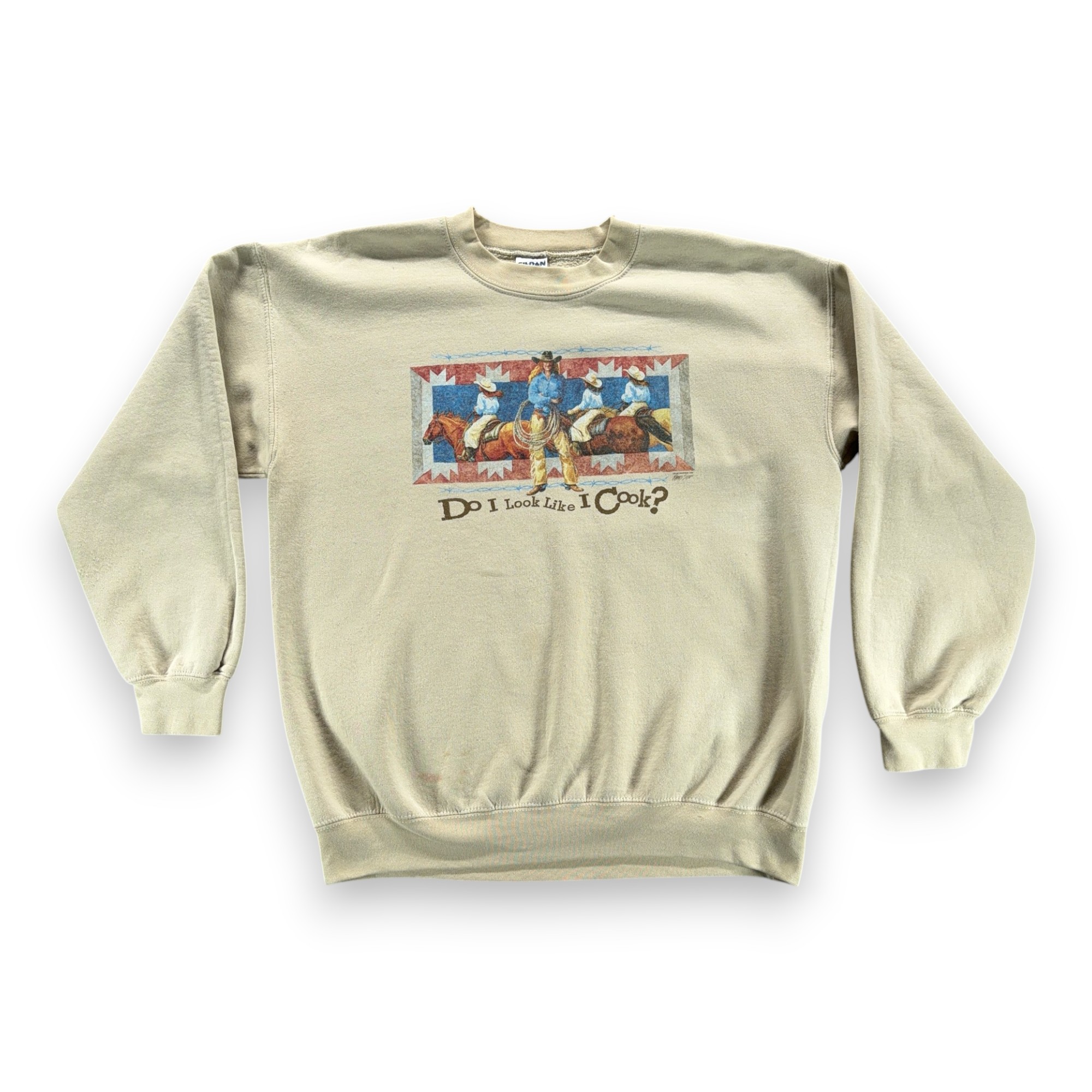 Vintage Cowgirl Sweater Adult LARGE Brown Do I Look Like I Cook Sweatshirt Y2K-1 Vintage Cowgirl Sweater Adult LARGE Brown Do I Look Like I Cook Sweatshirt Y2K