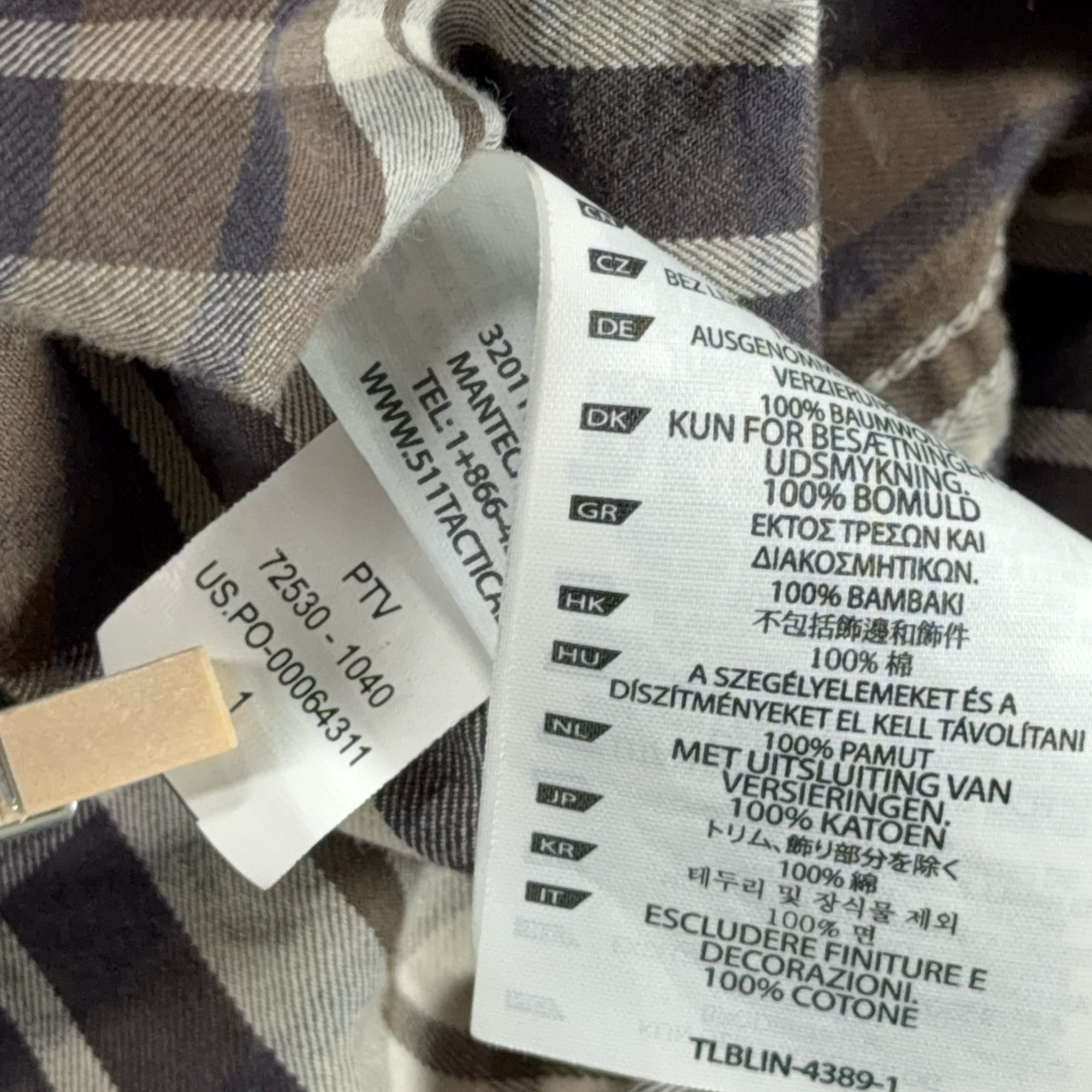 511 Tactical Western Shirt Adult LARGE Brown Gray Plaid Snap Front Utility-7 511 Tactical Western Shirt Adult LARGE Brown Gray Plaid Snap Front Utility
