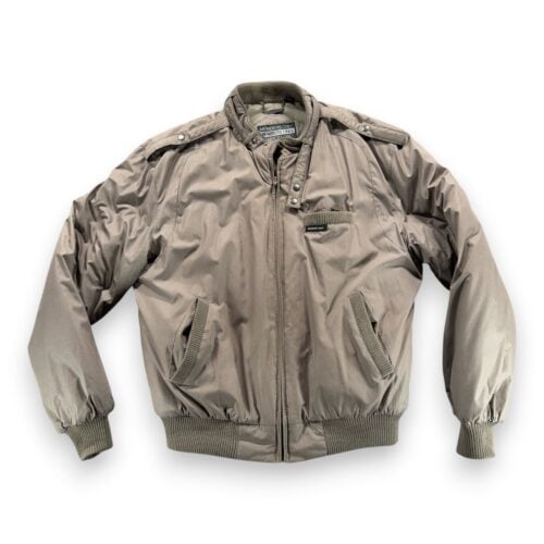 Vintage Members Only Jacket Adult LARGE Brown Racer Quilted Bomber Puffer 80s