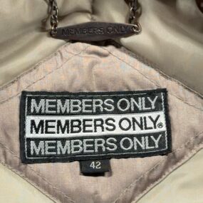 Vintage Members Only Jacket Adult LARGE Brown Racer Quilted Bomber Puffer 80s