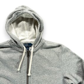 Vintage Polo Ralph Lauren Sweater Adult SMALL Gray Hoodie Sweatshirt Zip USA 90s